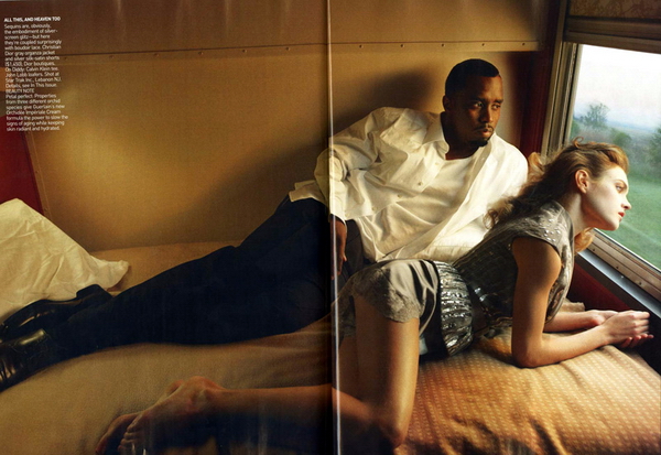 Vogue:      (Annie Leibovitz)     (Natalia Vodianova)      (P. Diddy). 